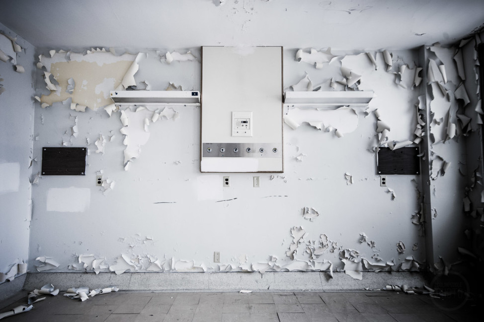 An urban exploration photo of a general admittance room in the Grace Hospital in St. John's, Newfoundland, Canada