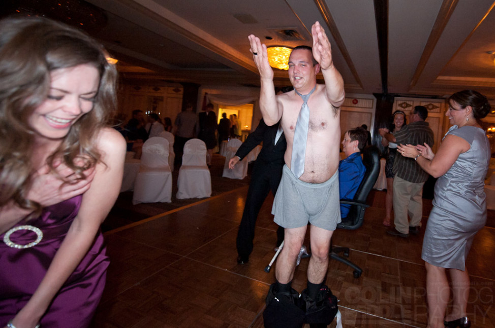At a Newfoundland wedding reception, after a lot of Screech rum was consumed, some people lost their pants.