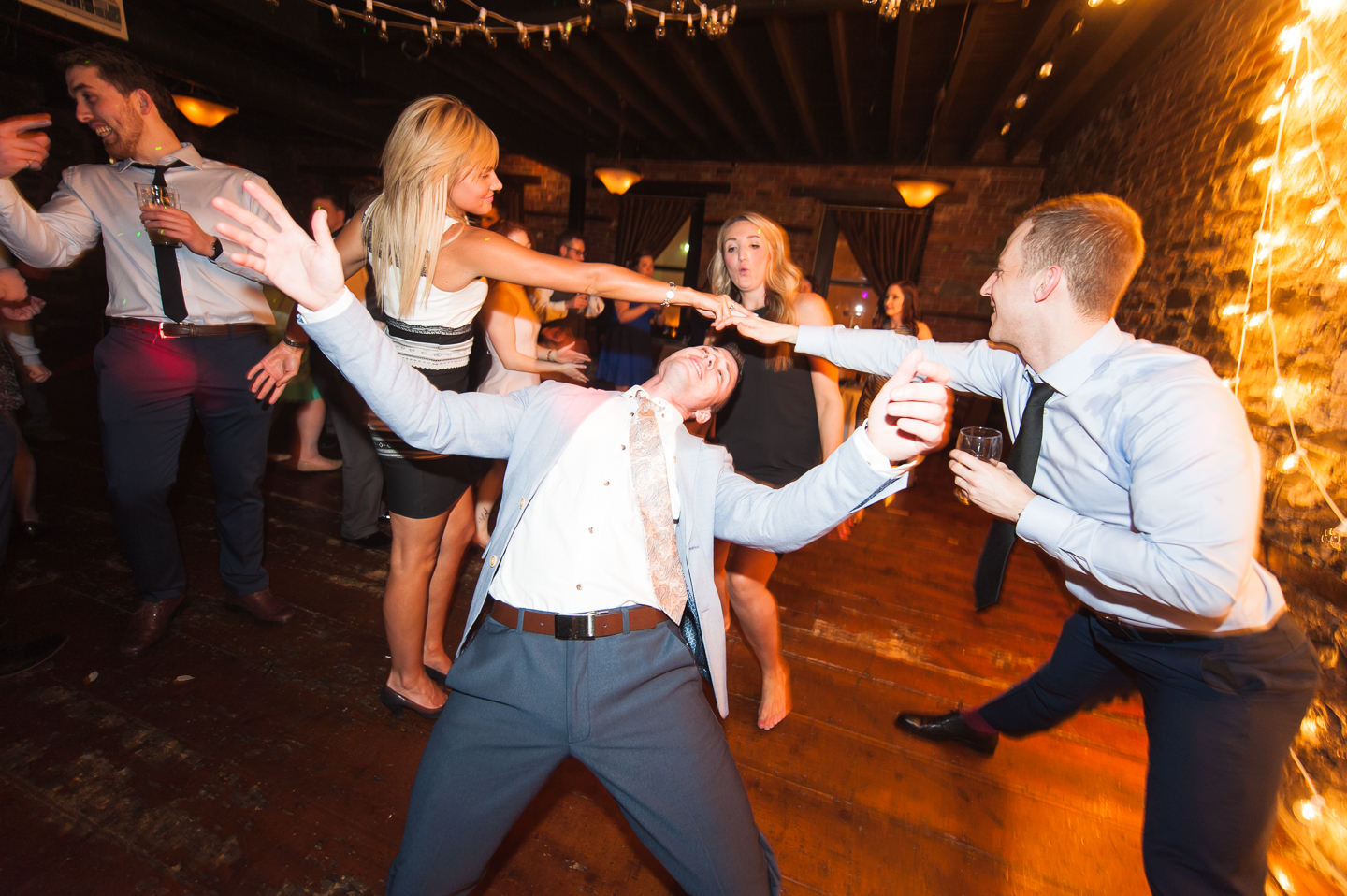 A man doing the limbo