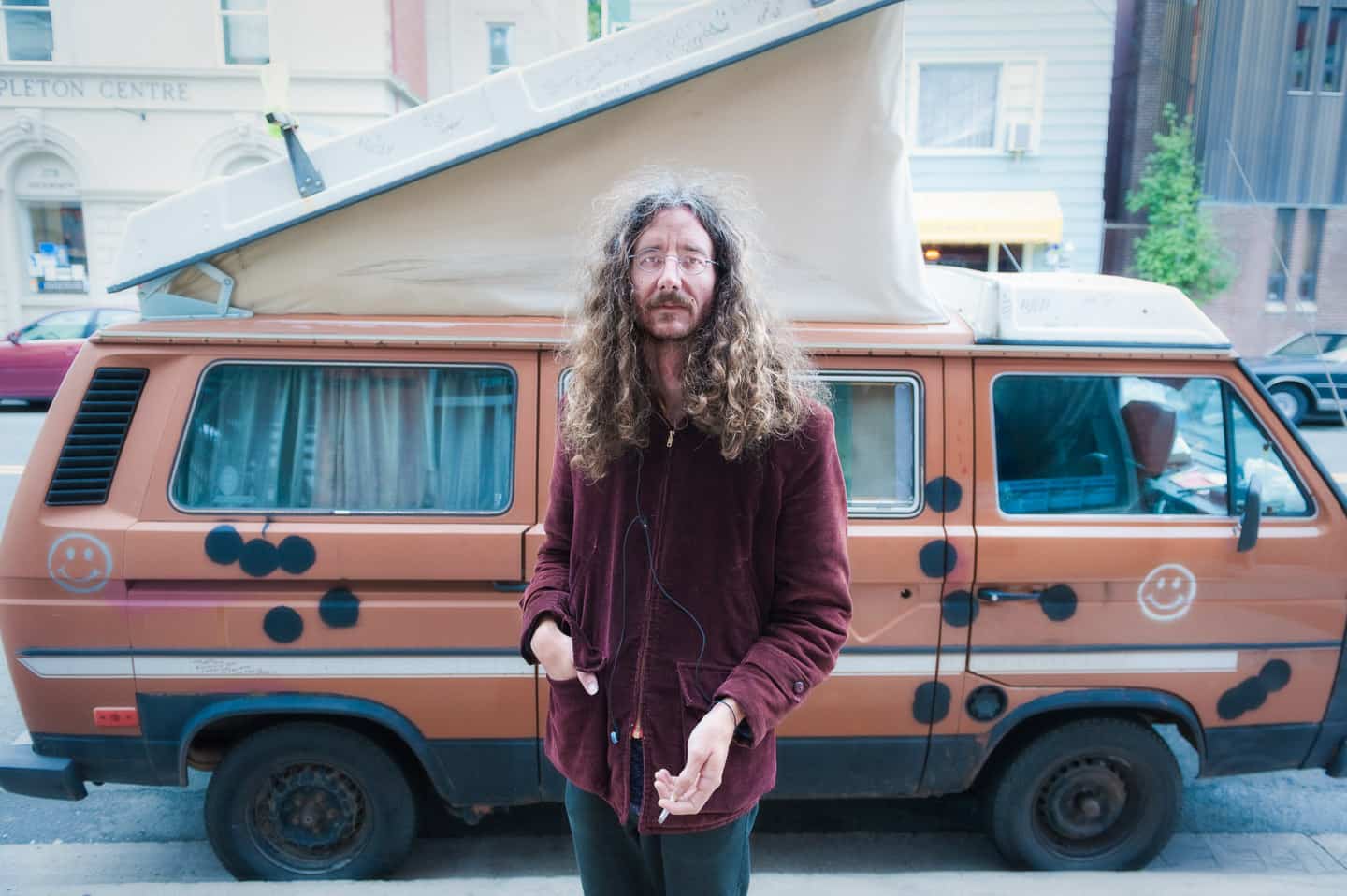 A picture of musician Anthony Sweet on the downtown streets of St. John's.