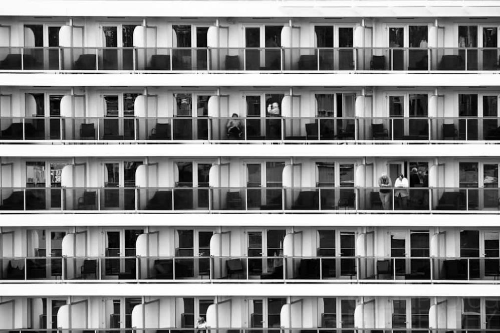 The close up side of a Eurodam Cruise Ship, Unknown Location