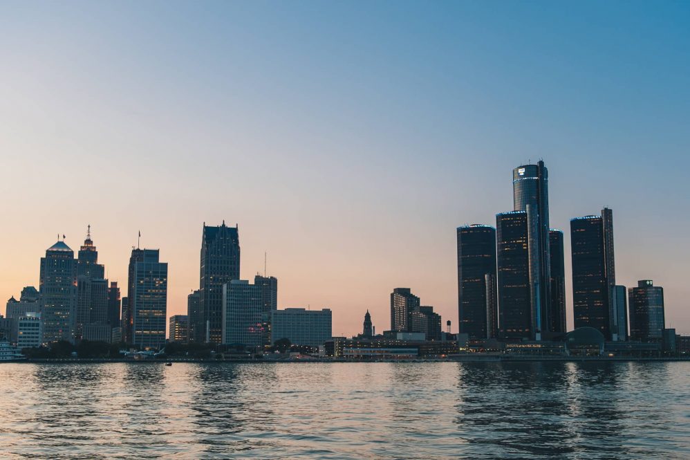 the skyline of Detroit from Windsor, Ont.