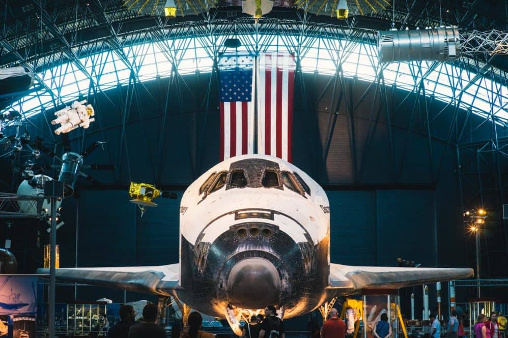 NASA's Discovery space shuttle at Udvar Hazy Smithsonian in Virginia