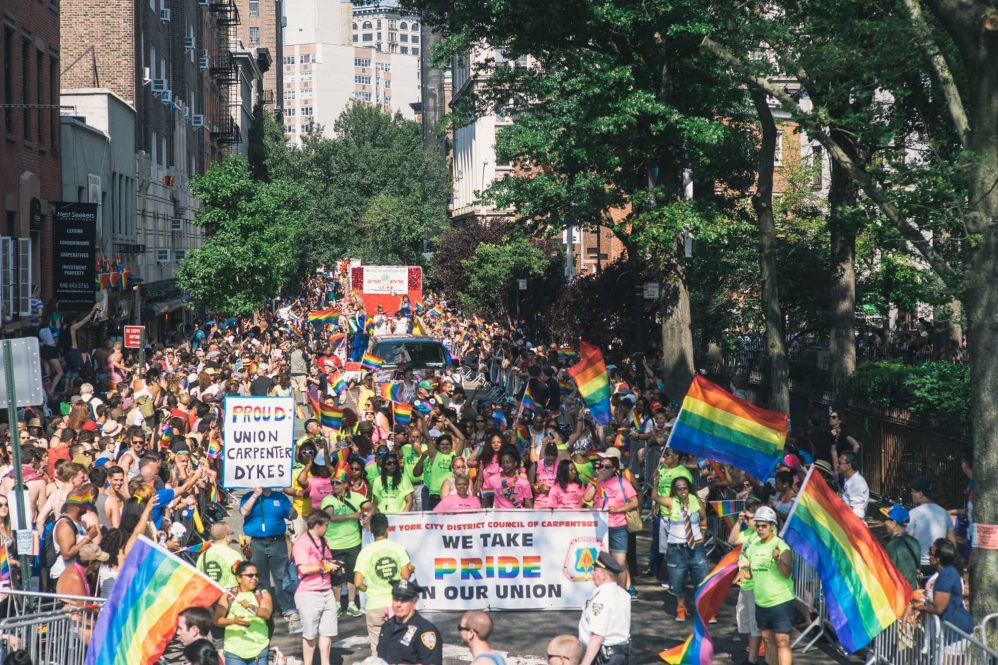 The June Pride parade in Manhattan New York City