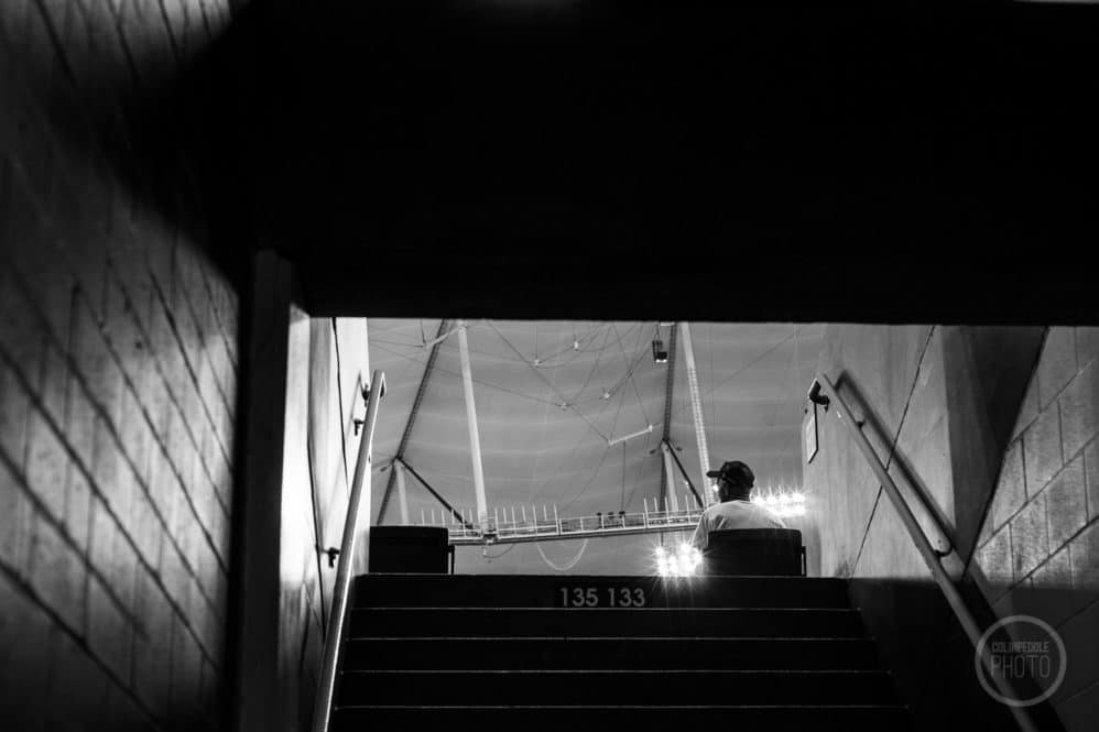 Snapped this picture of this old man taking in the Tampa Bay vs Baltimore baseball game at Tropicana Field in Tampa