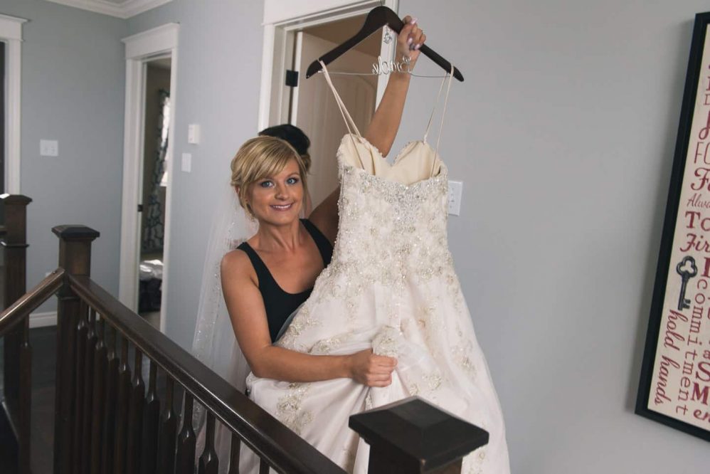 Meanwhile our bride Tina was hard at work getting her dress out and prepping for the big moment!